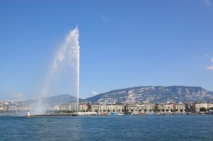 Jet d'Eau fountain in Geneva
